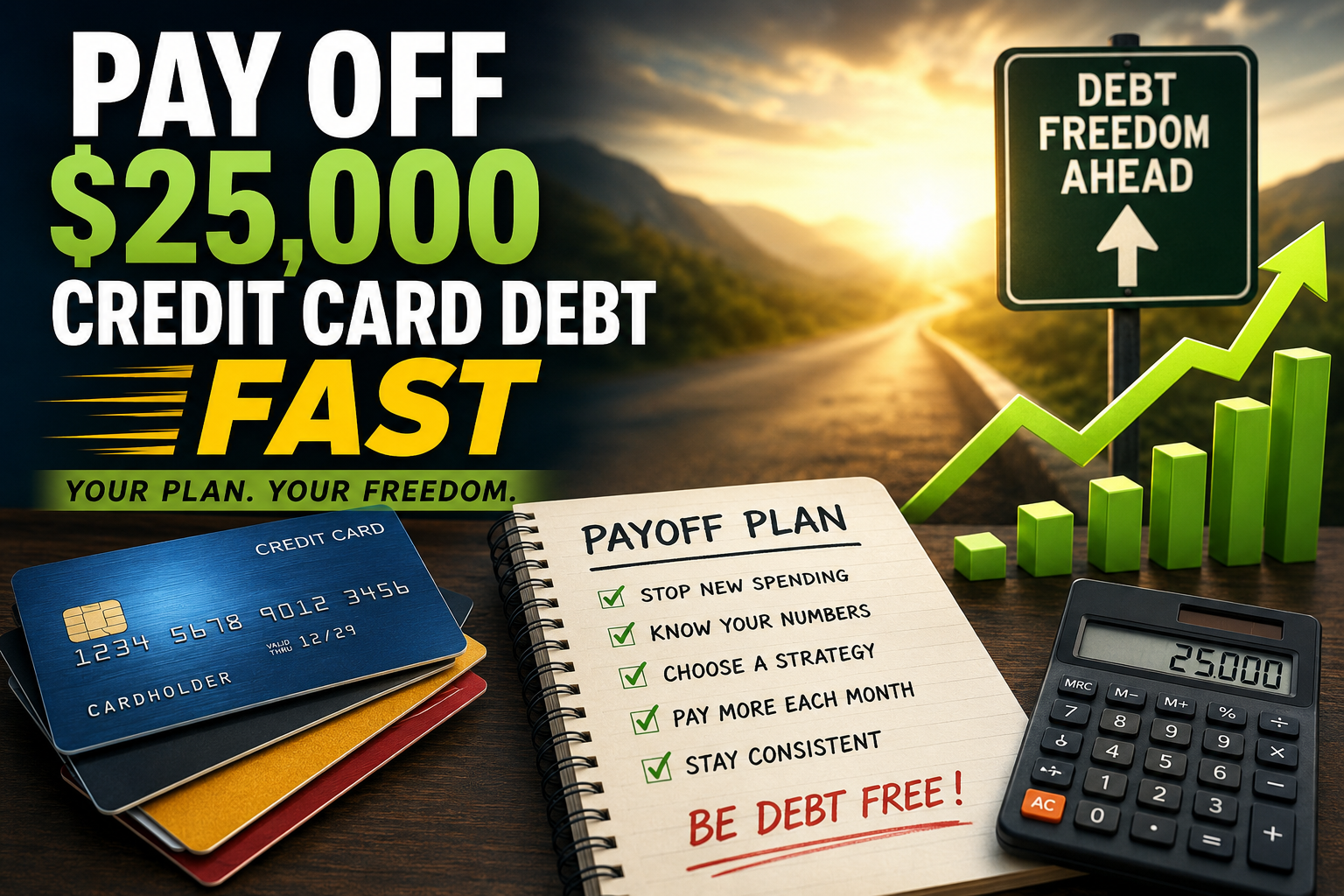 How to pay off $25,000 in credit card debt fast
